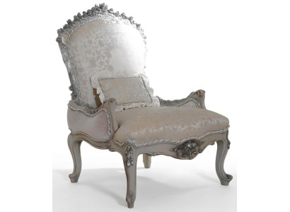 Luxus Sessel Polster Thron Barock Rokoko Echtholz Italienische Möbel Einsitzer