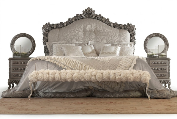 Chesterfield Bett Doppel Betten Leder Antik Stil Luxus Italienische Möbel Neu