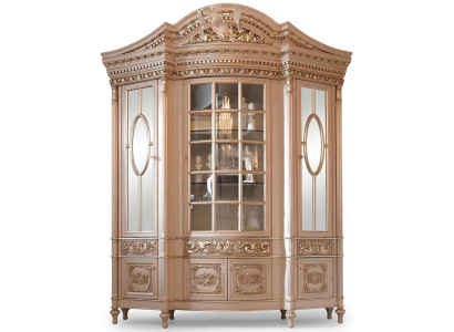 Vitrinen Glas Schrank Echtholz Anrichte Vitrine Wohnzimmer Möbel Massive Holz