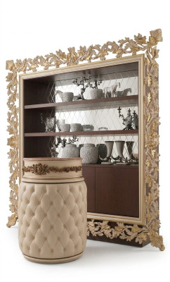 Vitrine Schrank Regal Wohnzimmer Bücherregal Holz Büroschrank Schränke Italien