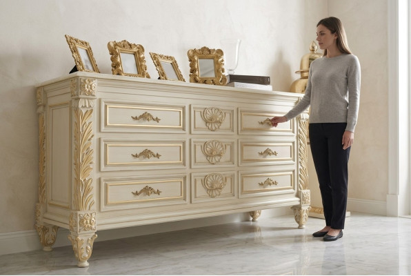Kommode Wohnzimmer Kommoden Schubladen Holz Sideboard Schrank Schränke Massiv