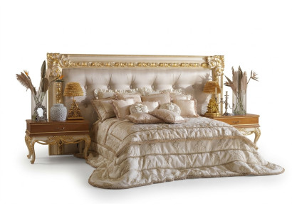 Chesterfield Bett Doppelbett Luxus Betten Poster Holz Italienische Möbel Neu
