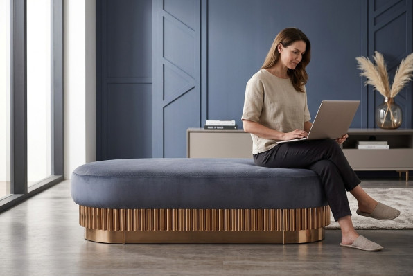 Sitz Polster Bank Polster Sitz Hocker Bank Stoff Holz Stil Designer Fußhocker