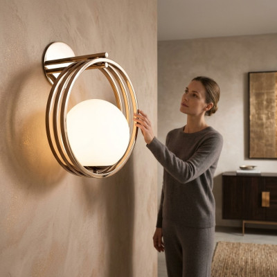 Wandleuchte Lampe Leuchten Lampen Leuchte Italienische Einrichtung Edelstahl Neu