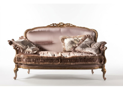 Sofa 2 Sitzer Couch Holz Polsterung Möbel Couchen Italienische Einrichtung Neu