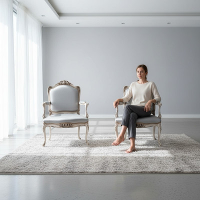 Stuhl Design Massivholz Armlehnen Luxus Sessel Esszimmer Wohnzimmer Büro Möbel