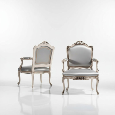 Stuhl Design Massivholz Armlehnen Luxus Sessel Esszimmer Wohnzimmer Büro Möbel