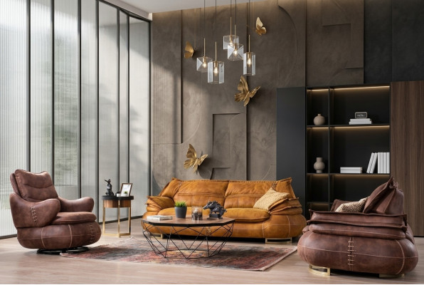 Sofagarnitur 3+1+1 Sitzer Set Design Sofa Polster Couchen Modern 3 tlg