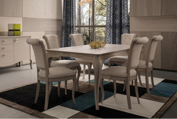 Esstisch Esszimmer Garnitur Möbel Einrichtung Gruppe Tisch + 6 Stuhl Set 7tlg.