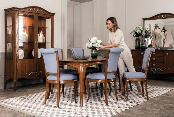 Möbel Einrichtung Gruppe Tisch + 6 Stuhl Set 7tlg. Esstisch Garnitur Esszimmer