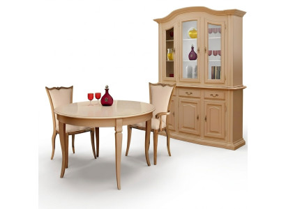 Esszimmer Möbel Massiv Holz Vitrinen Schrank Echtholz Anrichte Vitrine Glas Neu