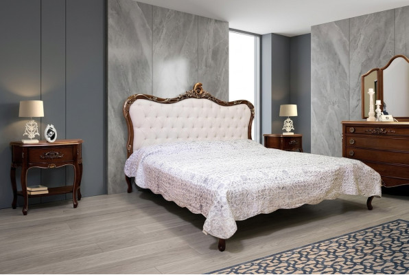 Bett 2x Nachttisch 3 tlg. Schlafzimmer Set Design Möbel Modern Luxus Betten Neu