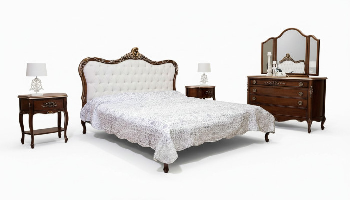 Bett 2x Nachttisch 3 tlg. Schlafzimmer Set Design Möbel Modern Luxus Betten Neu