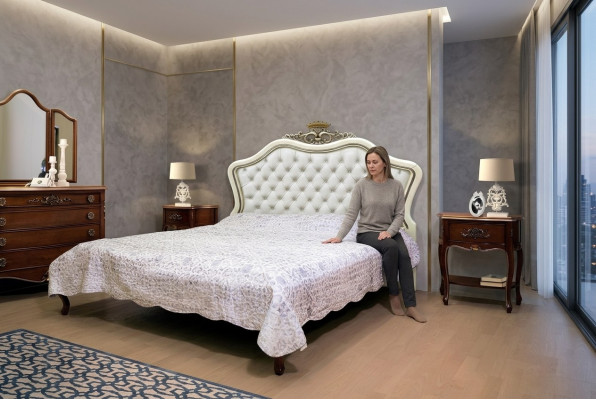 Klassisches Bett Luxus Möbel Betten Schlafzimmer Einrichtung Nachttisch 2x 3tlg.