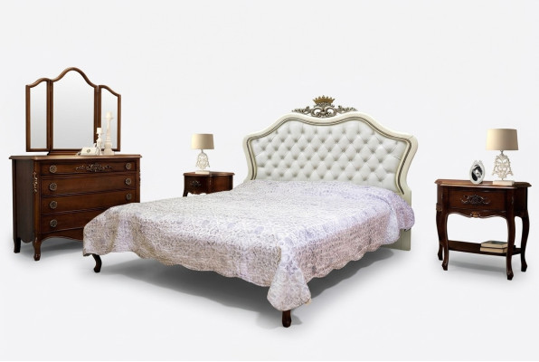 Klassisches Bett Luxus Möbel Betten Schlafzimmer Einrichtung Nachttisch 2x 3tlg.