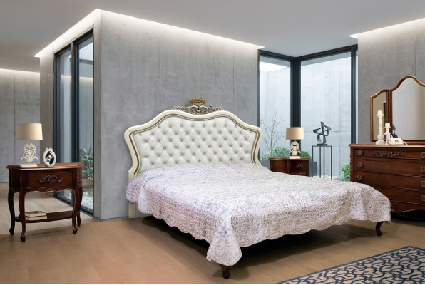 Doppelbett Betten Schlafzimmer Möbel Massivholz Vaccari cav giovanni Bett Neu