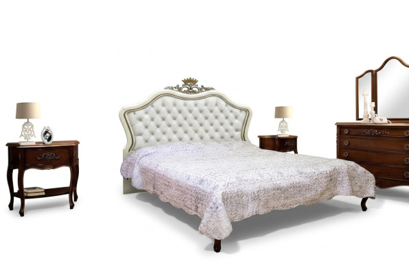 Doppelbett Betten Schlafzimmer Möbel Massivholz Vaccari cav giovanni Bett Neu
