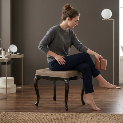 Hocker Polster Bank Fußhocker Ottomane Sitzhocker Sitzpouf Wohnzimmer Designer