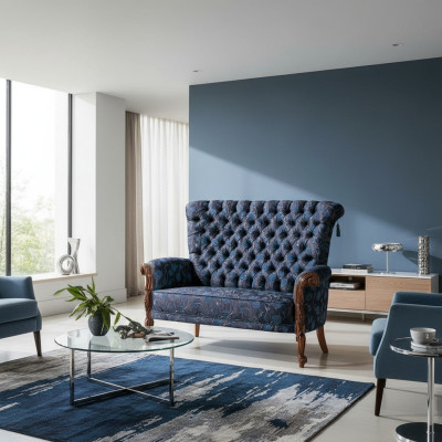 Italien Sessel Sofa Polsterung Design Textil Einsitzer Polsterung Sitz Sofas 1er
