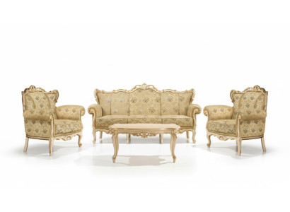 Italienische Sitzgarnitur Klassische Möbel Sitz Polster Set Sofa Couch 4tlg. Neu