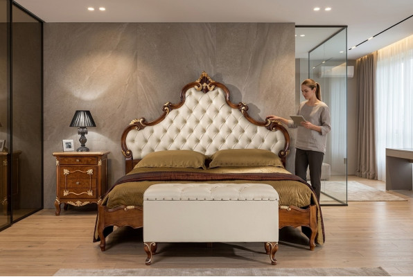 Bett Möbel Doppelbett Chesterfield Schlafzimmer Möbel Betten Möbel Italien Neu