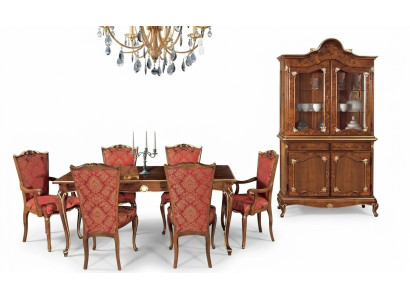 Italienisches Esszimmer Tisch + 6x Lehnstühle Stuhl Essgruppe Essgarnitur 7tlg.