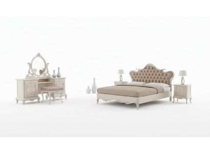Luxus Schlafzimmer Set Bett Nachttische Hocker Schminktisch Spiegel Komplett Neu