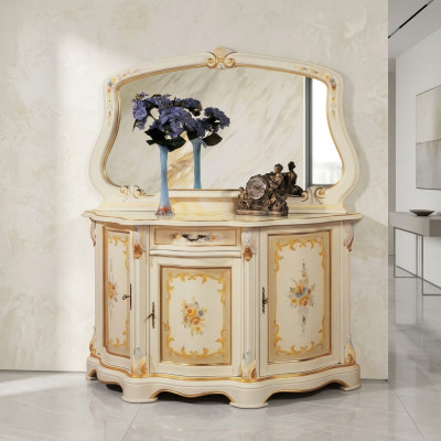 Elegante Stil Möbel Schlafzimmer Kommode Schrank Klassische Anrichte mit Spiegel