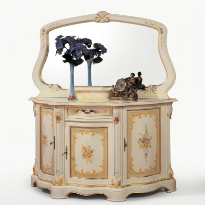 Elegante Stil Möbel Schlafzimmer Kommode Schrank Klassische Anrichte mit Spiegel