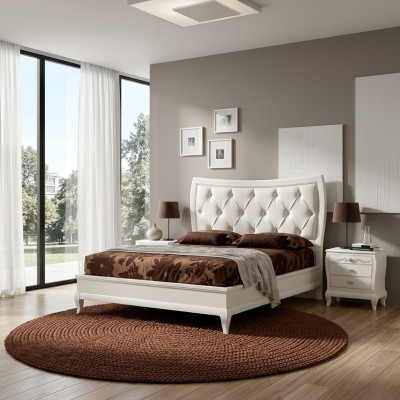 Bett Schlafzimmer Set Bett 2x Nachttisch Holz Klassische Italienische Möbel 3tlg