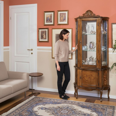 Vitrine Anrichte Schränke Design Italienische Möbel Schrank Luxus Barock Holz