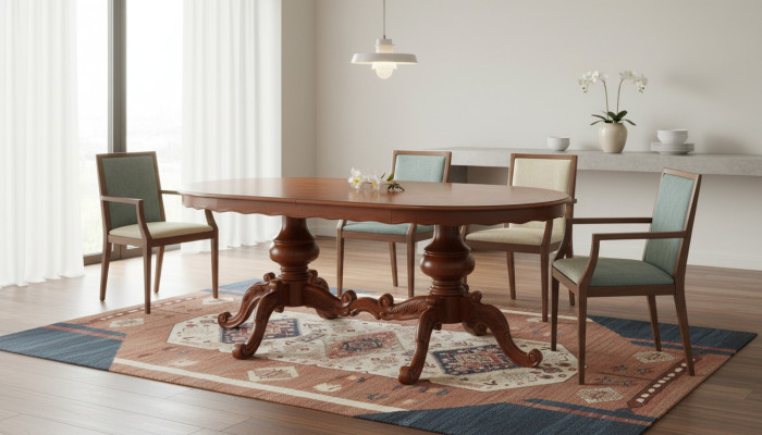 Tisch Ovaler Esstisch Italienische Möbel Esszimmer Tische Holz Braune Tische Neu