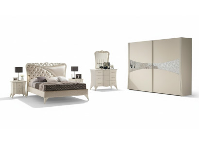 Schlafzimmer Bett Nachttisch Konsole Kleiderschrank Modern Holz Luxus Set 6tlg.