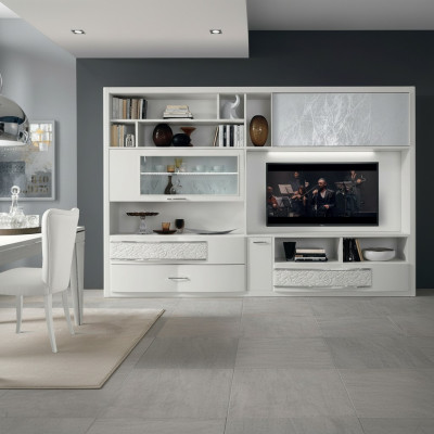 Wohnwand rtv Wand Schrank Sideboard Fernseh Kommode Holz Design Modern Möbel Neu