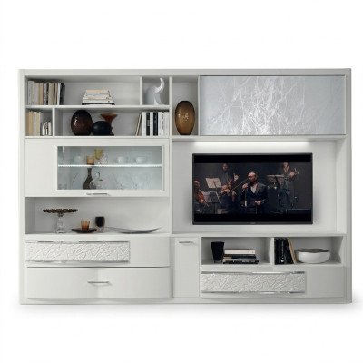 Wohnwand rtv Wand Schrank Sideboard Fernseh Kommode Holz Design Modern Möbel Neu