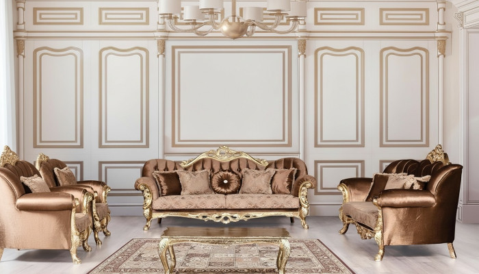 Sofagarnitur 3+3 Sitzer Luxus Garnitur Sofa Sofas Set Barock Wohnzimmer