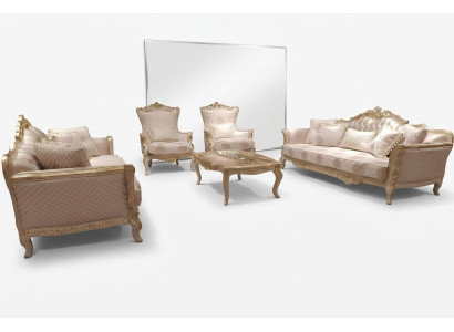 Luxuriöse 5-teilige Sofagarnitur mit 3+3+1 Sitzplätzen und Couchtisch
