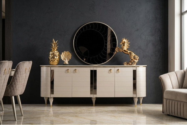 Kommode Spiegel Holz Kommoden Garnitur Modern Schrank Konsole Möbel Neu Set 2tlg