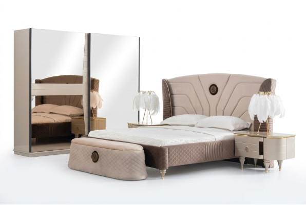 Betten Doppelbett Hotel Bettrahmen Doppel Holz Möbel Bett Polster Luxus Design