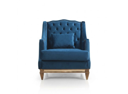 Blauer Luxus Chesterfield Sessel Wohnzimmer Lounge Designer Möbel Neu