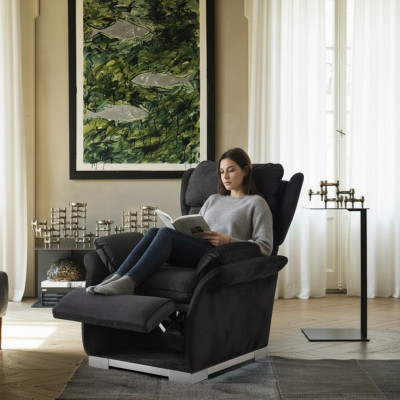 Fernseh Sessel multifunktionaler Relax im italienischen Stil Moderne Polster Neu