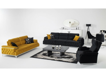 Sofagarnitur 3+3+1 Sitzer Sofa Couch Polster Garnitur Couchen Stoff