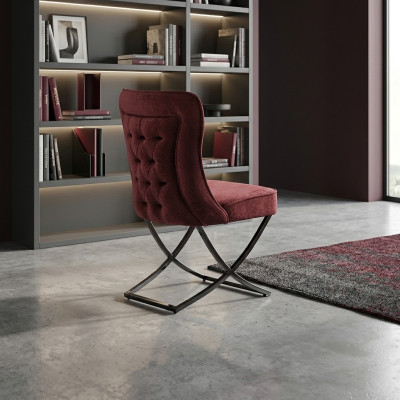 Esszimmer Stühle Edelstahl Luxus Sessel Stuhl Rot Stühle Wohnzimmer