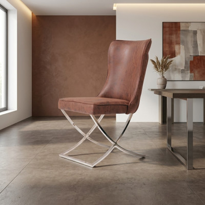 Esszimmer Stühle Holz Luxus Sessel Stuhl Braun Lehnstuhl Wohnzimmer