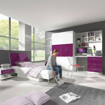 Eckschrank Regal Bücherschrank Schrank Holz für Kinderzimmer Jugendzimmer Weiß