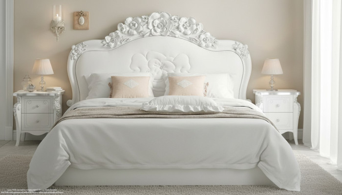 Bett Weiß Schlafzimmer Betten Holz Luxus Möbel Design Klassische Hotel Doppel