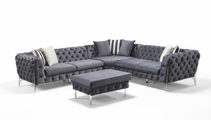 Hocker Blau Wohnzimmer Chesterfield Elegantes Mobel Italienischer Stil