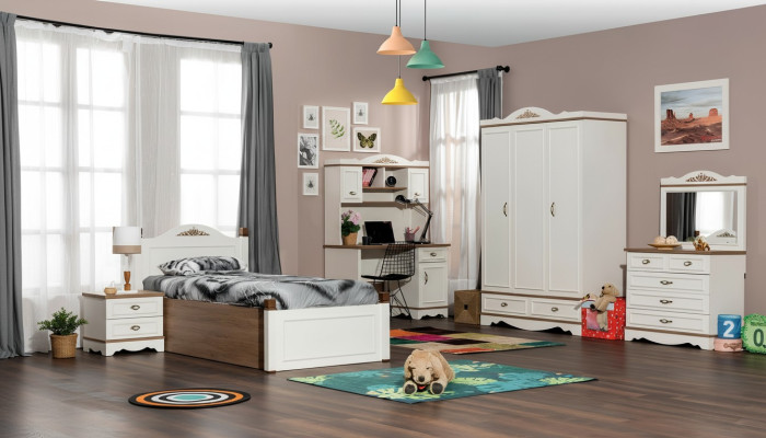 Klassisches Kinderzimmer Jugendzimmer Schlafzimmer Set Komplett 5tlg. Holz Neu