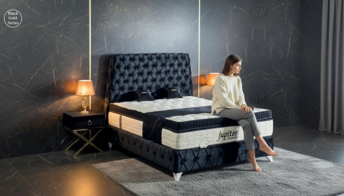 Schlafzimmer Set Schwarz Bett Nachttisch Chesterfield Betten Möbel Samt 3tlg.
