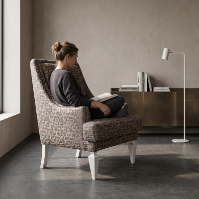 Brauner Wohnzimmer Polstersessel Designer Hotel Einsitzer Lounge Möbel